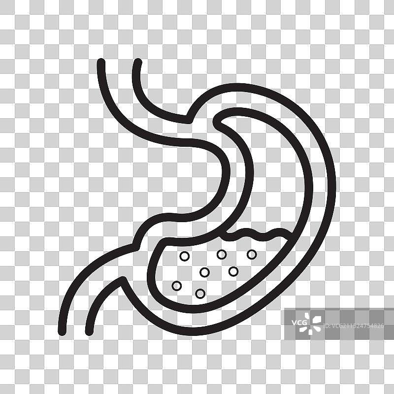 胃部图标黑色线条艺术logo图片素材