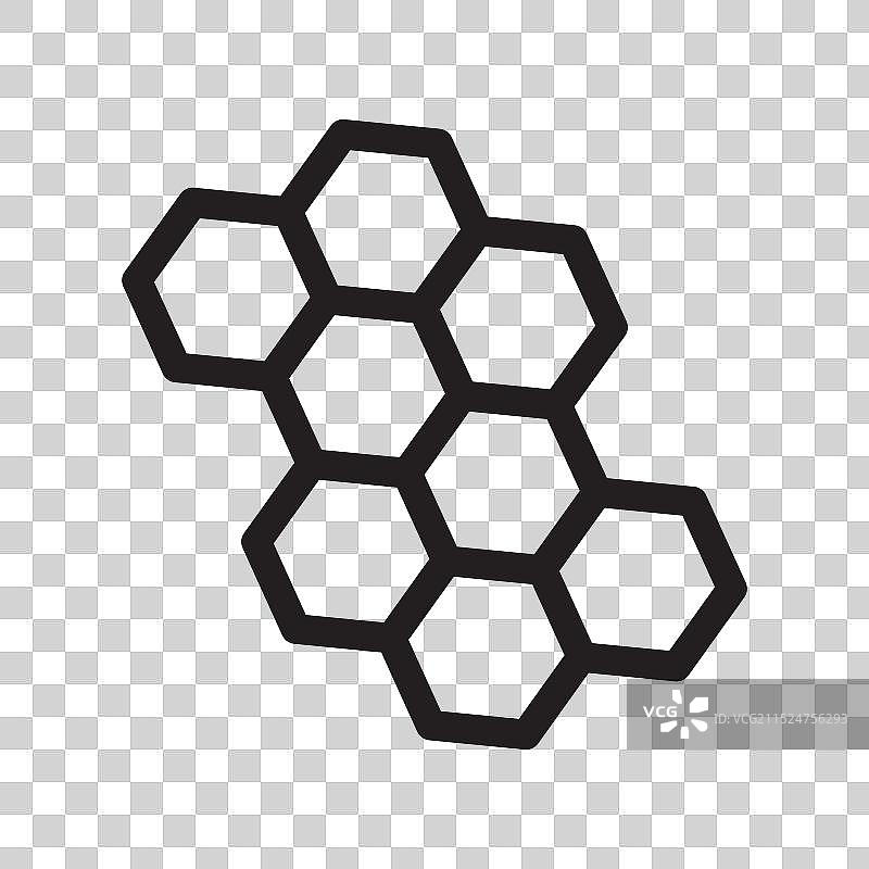 蜂窝图标黑色线条艺术Logo图片素材