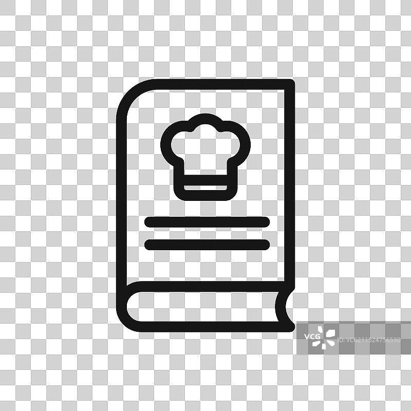 食谱书黑色线条艺术标志图片素材