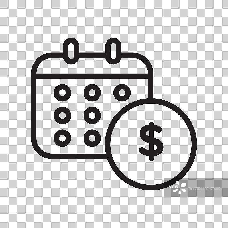 薪水发放日图标黑色线条logo图片素材