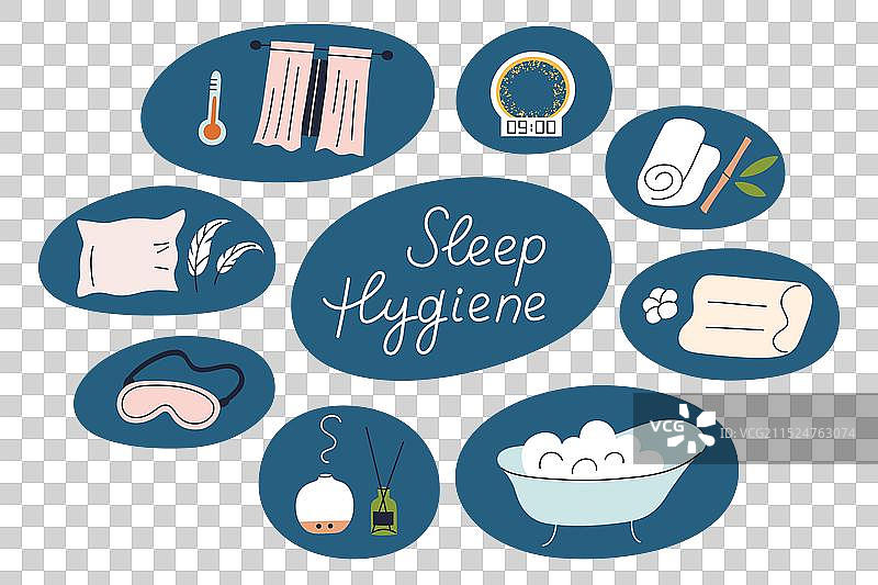 睡眠卫生习惯构成图片素材