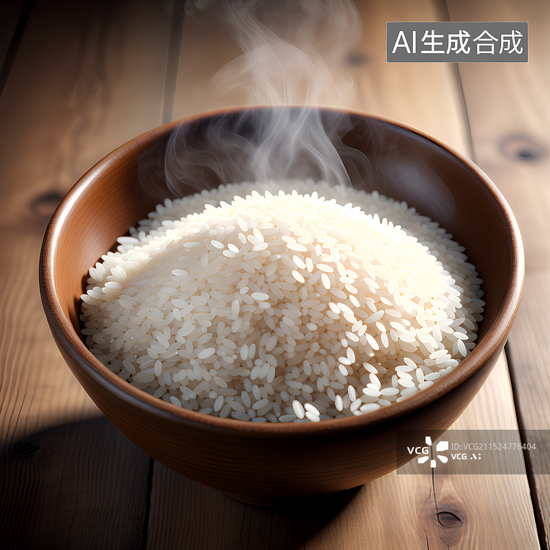 【AI数字艺术】桌上碗里的米饭特写镜头图片素材