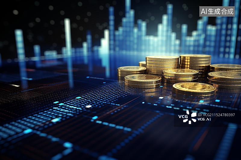 【AI数字艺术】股票指数金融货币图片素材