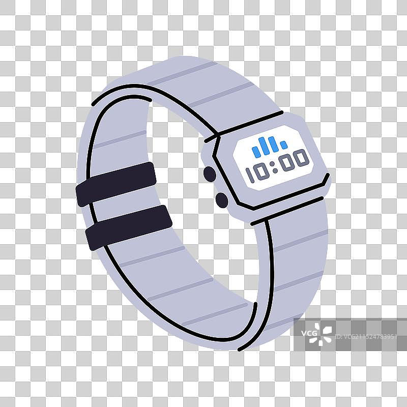 带金属表链的现代手表图标图片素材