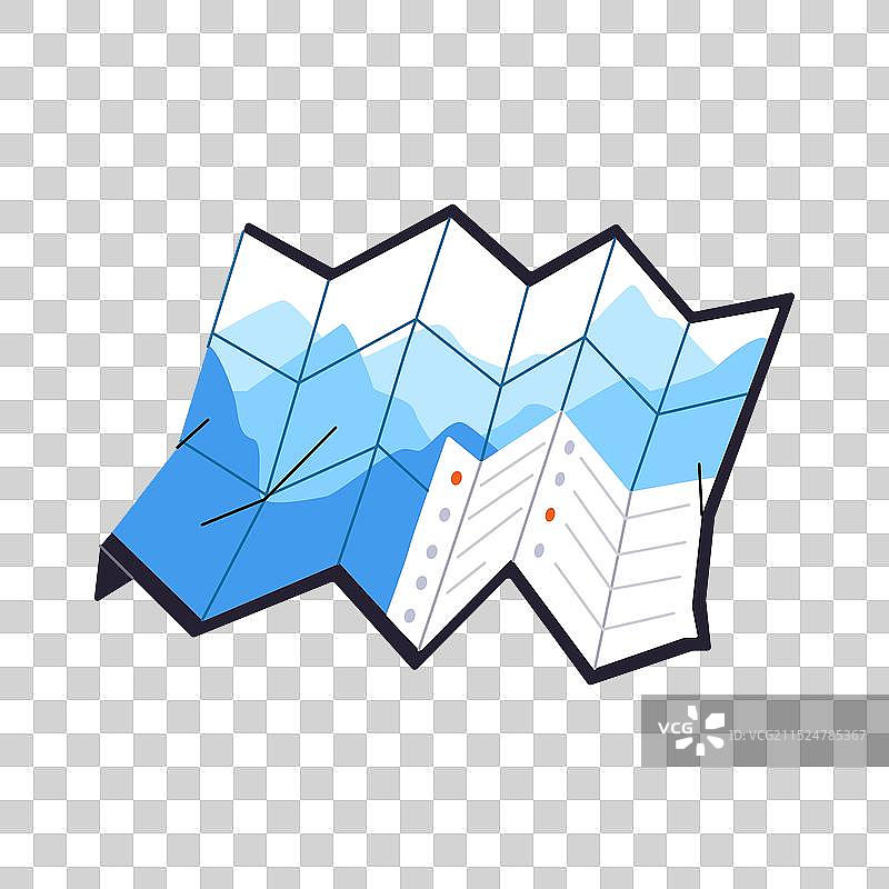 雪山导航纸质地图图片素材