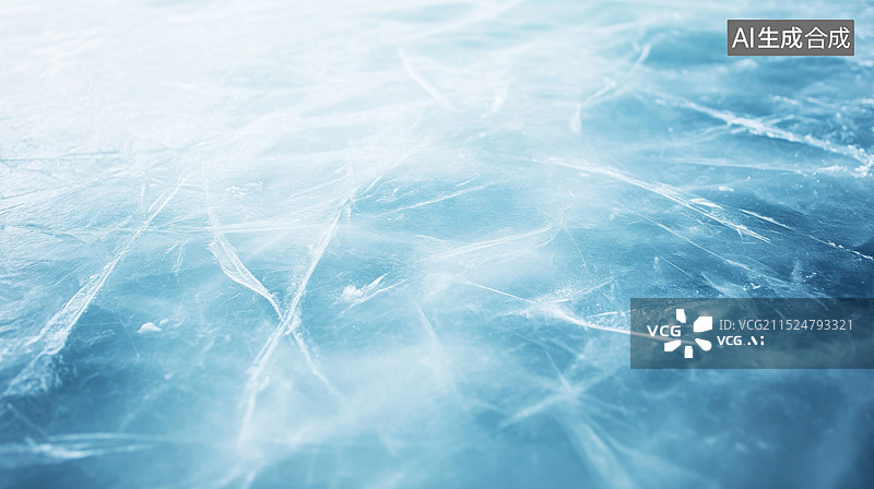 【AI数字艺术】冰冻的蓝冰湖面背景图片素材