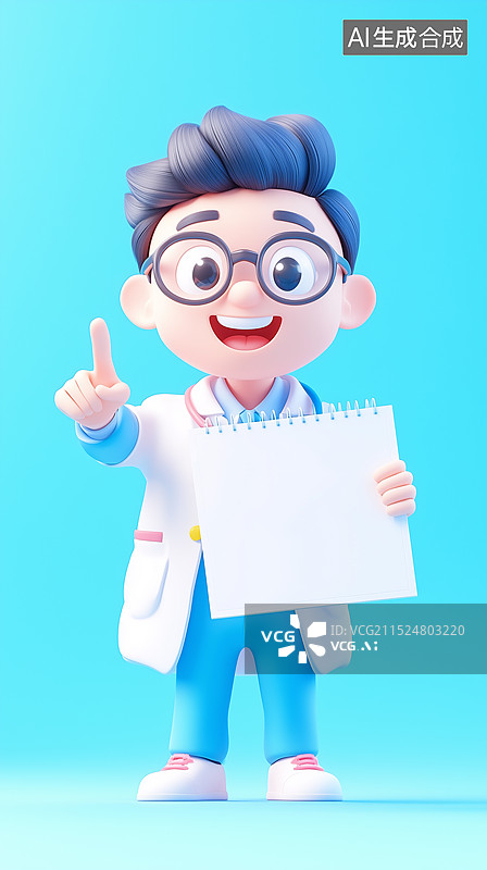 【AI数字艺术】3D卡通医生图片素材