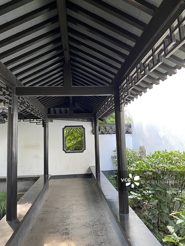 江南园林古建筑桂花园图片素材