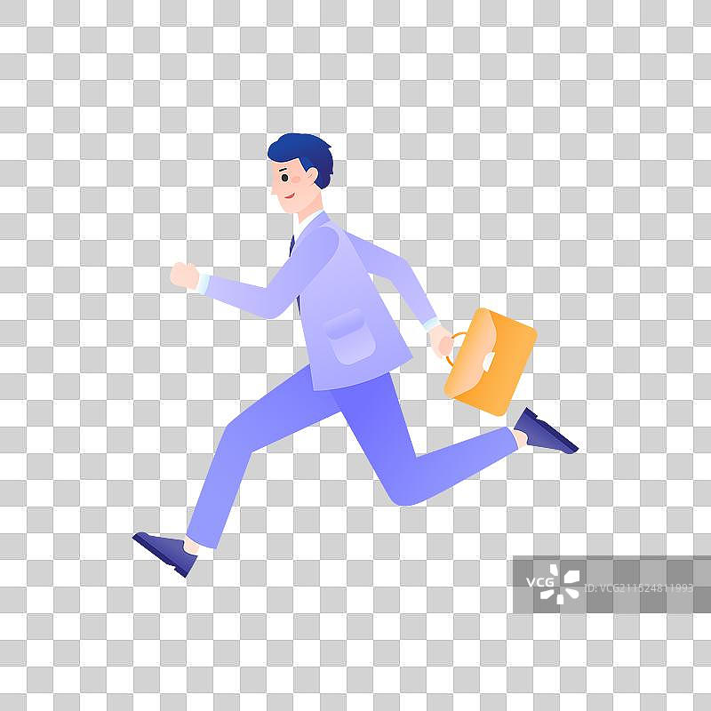 跑步的成功人士插画元素图片素材