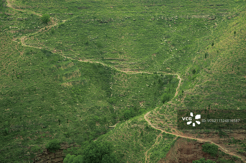 陕西省榆林市吴堡县吴堡石城的自然景观和建筑特色图片素材