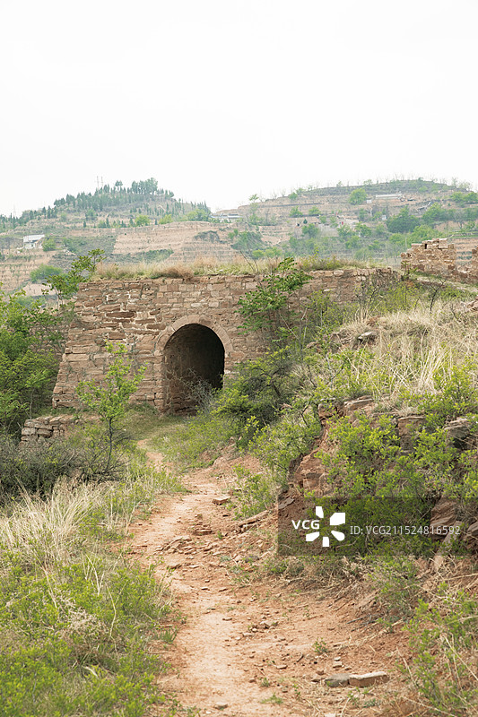 陕西省榆林市吴堡县吴堡石城的自然景观和建筑特色图片素材
