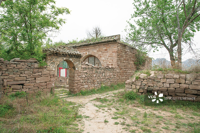 陕西省榆林市吴堡县吴堡石城的自然景观和建筑特色图片素材