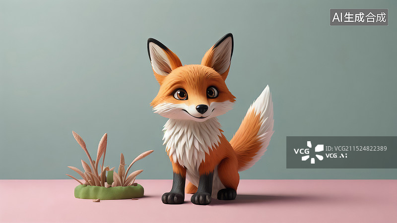 【AI数字艺术】一只可爱的小狐狸图片素材
