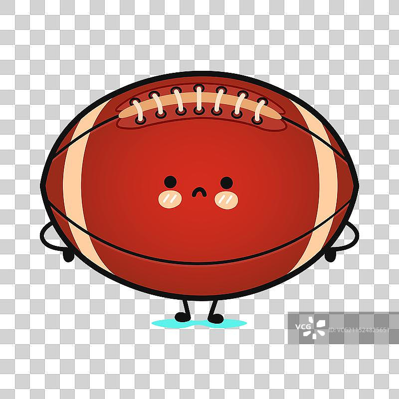 手绘卡通愤怒的橄榄球图片素材