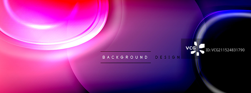 明亮发光效果下的圆圈、线条和气泡图片素材