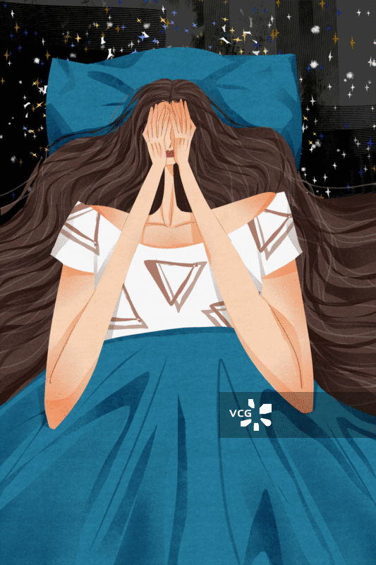 女性失眠插画GIF动图图片素材