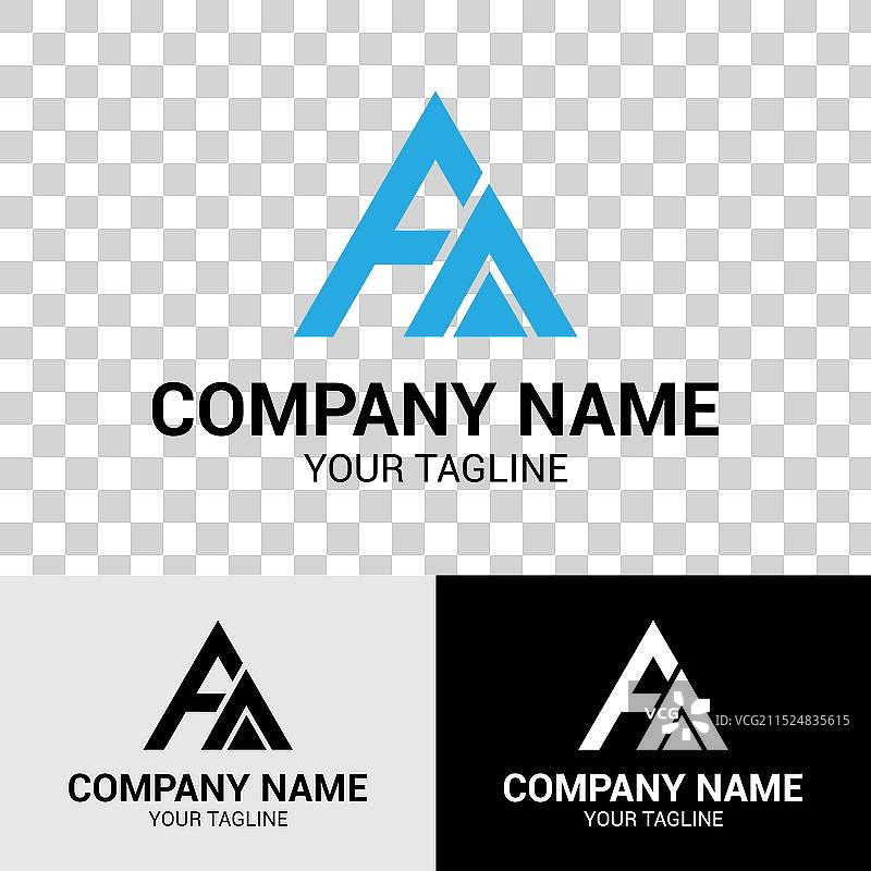 字母FA/AF首字母标志模板图片素材