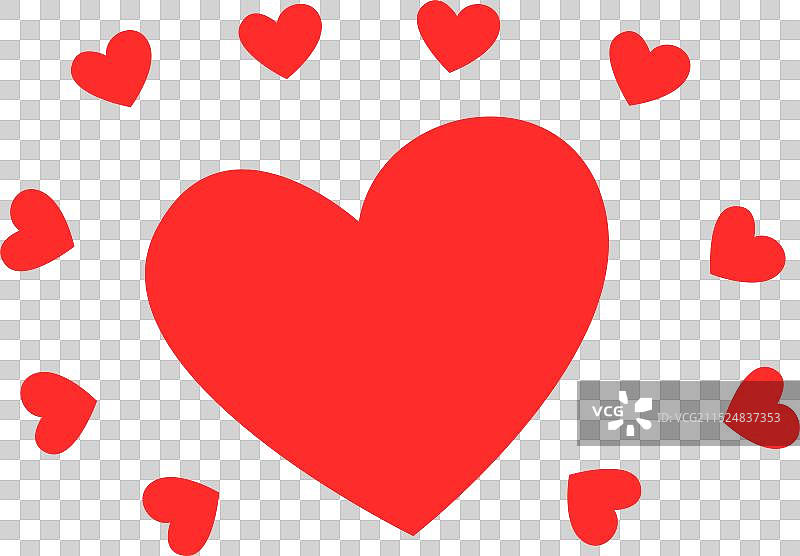 大爱心和小爱心环绕图片素材