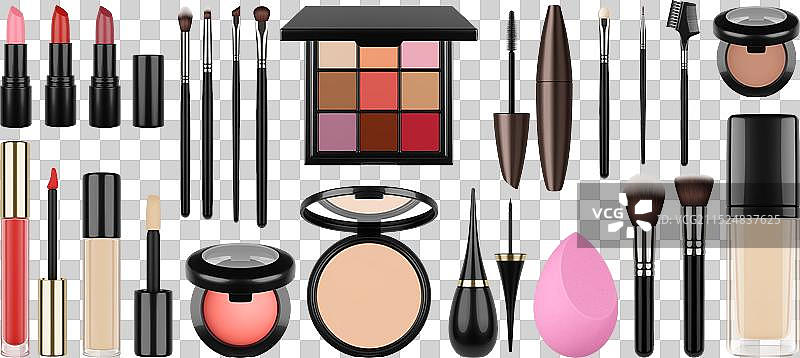 化妆品和化妆刷写实素材图片素材