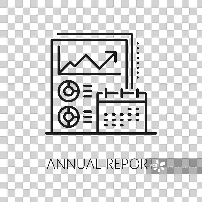 财务分析年度报告线性图标图片素材