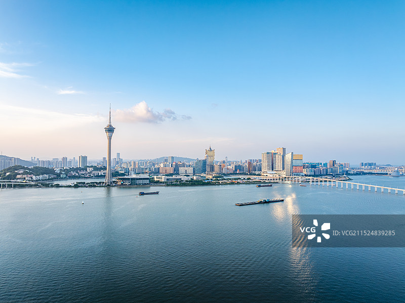 航拍澳门半岛澳门塔图片素材