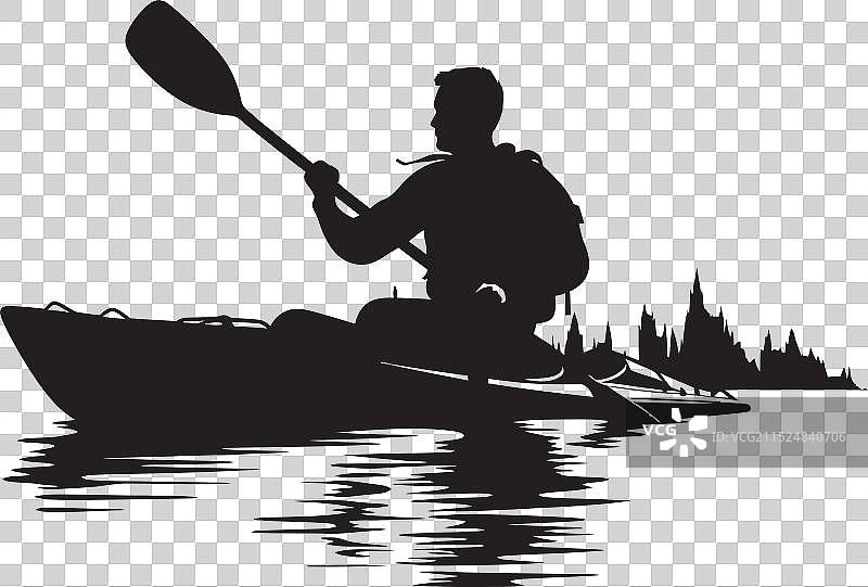黑色皮划艇运动图标图片素材