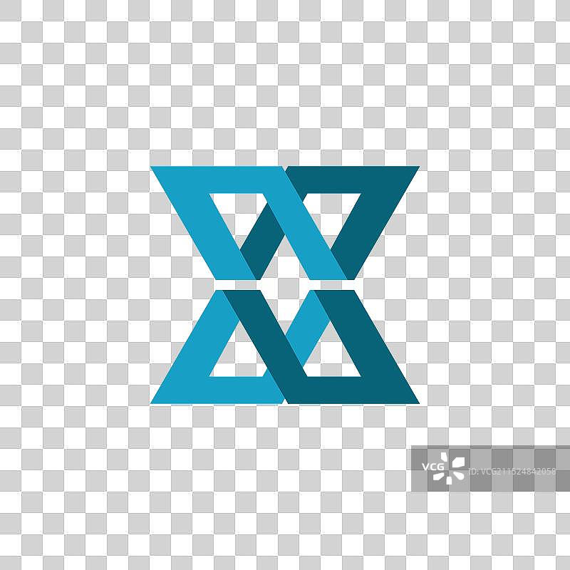 交叉标志或字母X首字母标志设计图片素材