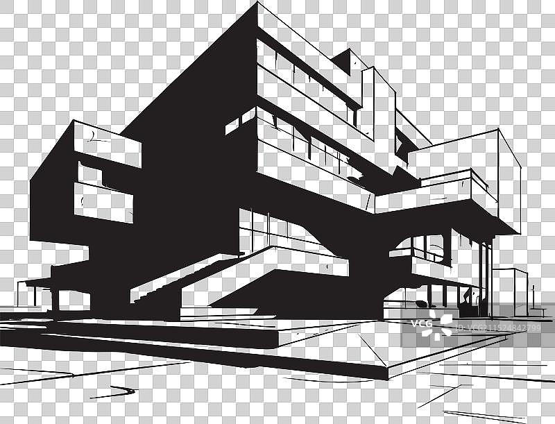 现代大都市外观设计图标图片素材