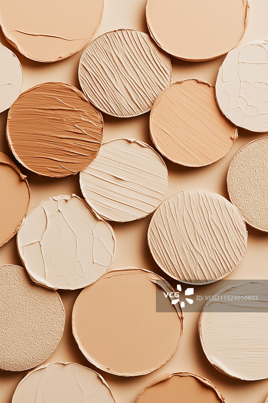 彩妆广告拍摄 等距 粉饼 粉底液 高视角图片素材