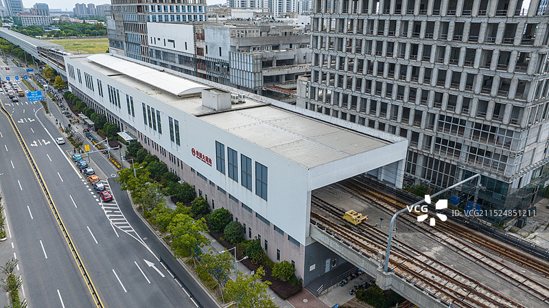 上海奉贤奉浦大道地铁站航拍图片素材