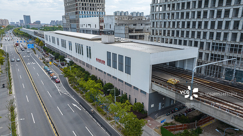 上海奉贤奉浦大道地铁站航拍图片素材