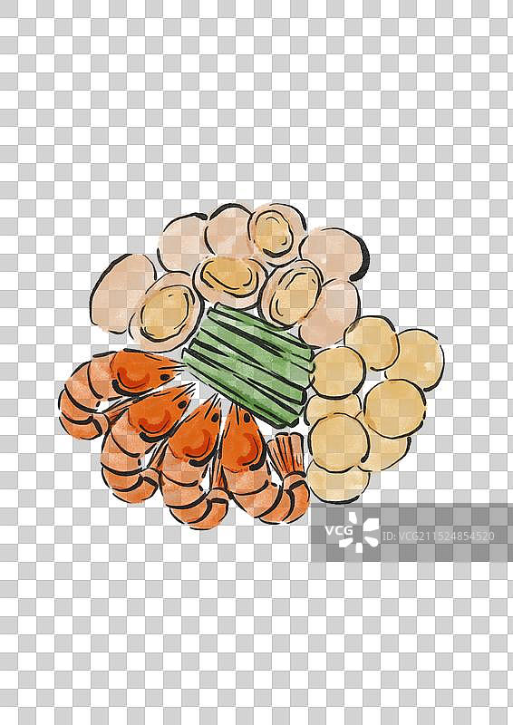 国潮风莆田美食插画元素-卤面图片素材