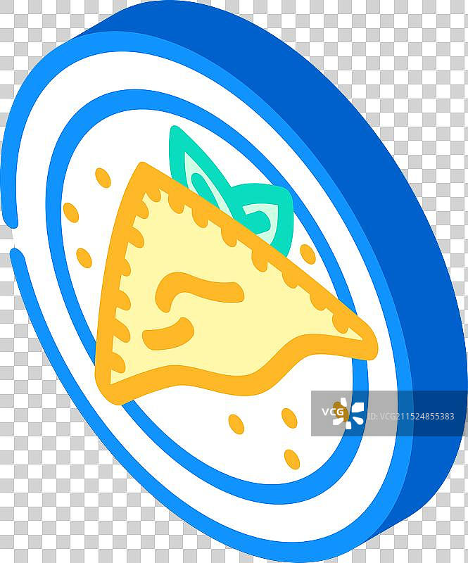 希腊奶酪派2.5D图标图片素材