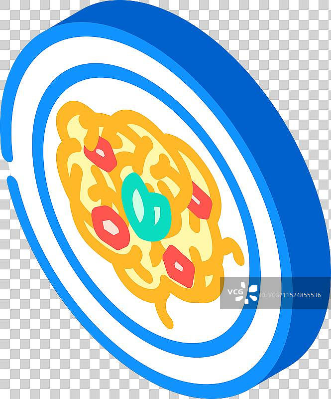 意式培根蛋面2.5D图标图片素材