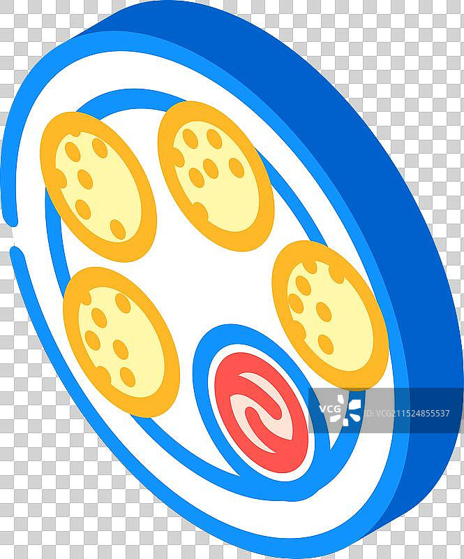 意大利炸饭团2.5D图标图片素材