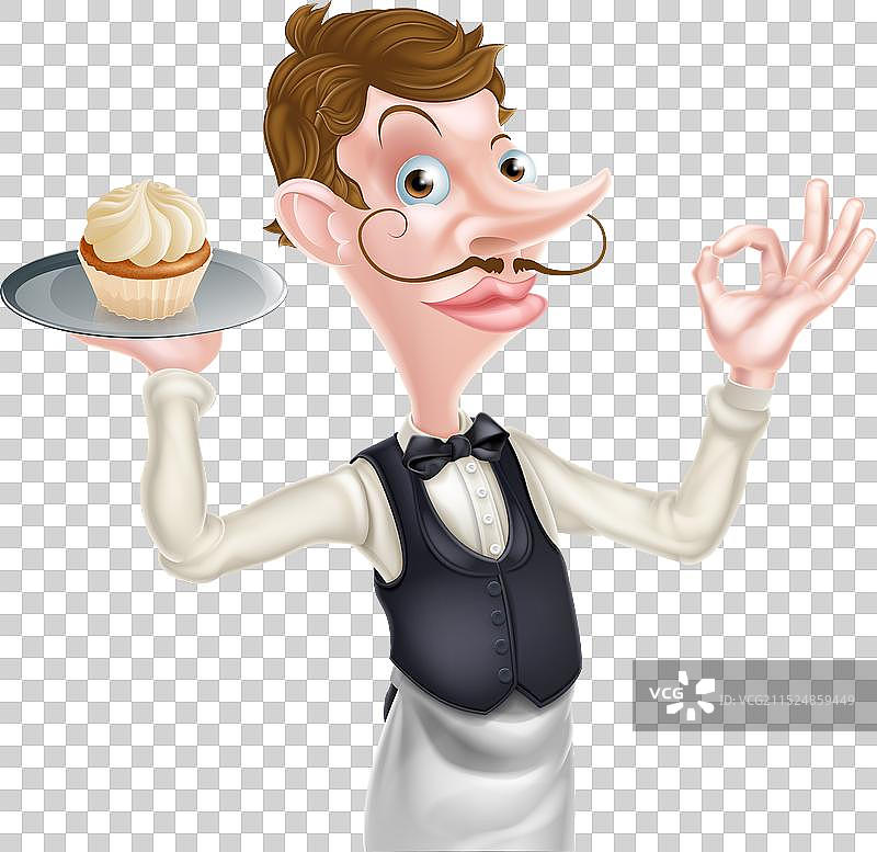 蛋糕服务员完美标志图片素材