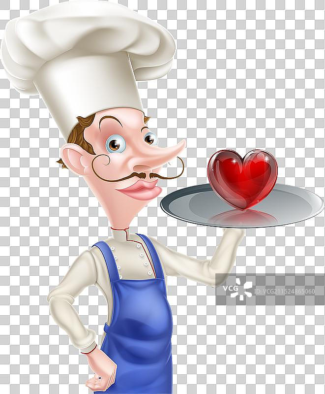 卡通厨师与爱心图片素材