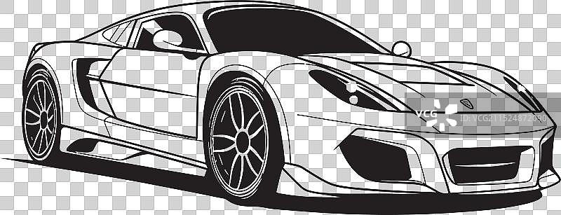 肾上腺素艺术跑车线条标志，优雅风格图片素材