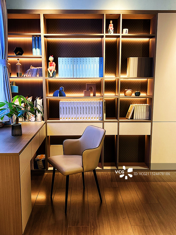 书房休闲区样板房图片素材
