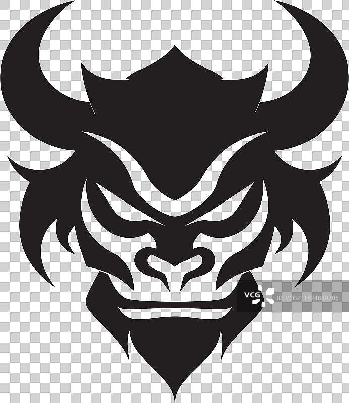 引人注目的品牌粗体鬼面黑暗logo图片素材
