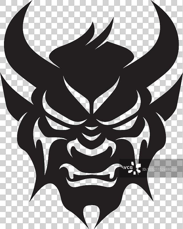 时尚鬼面黑色徽章图片素材