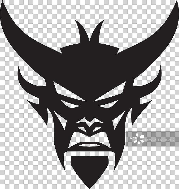 现代鬼面轮廓时尚黑色图标图片素材