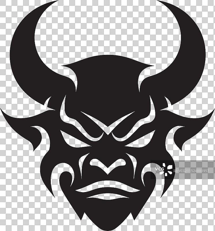 时尚的黑色鬼面具图案图片素材