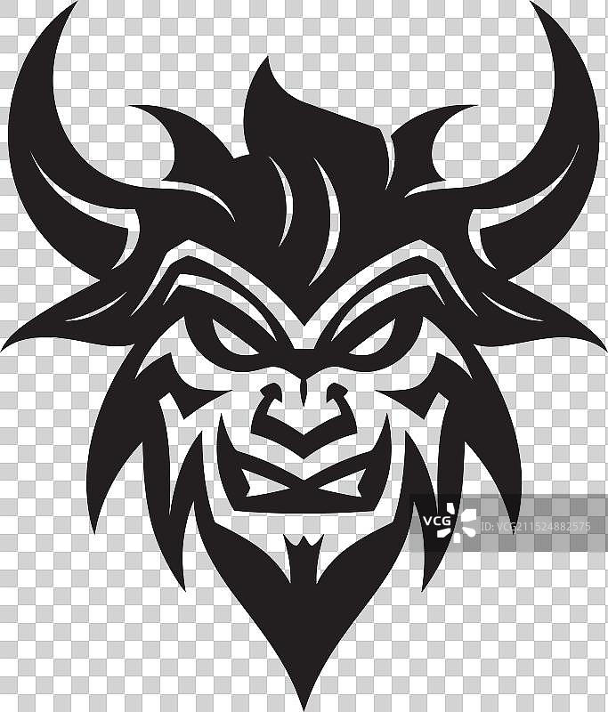 神秘的鬼面轮廓现代黑色设计图片素材