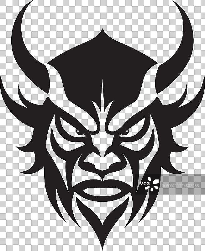 带有阴影的怪异鬼面标志图片素材