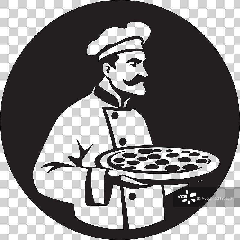 别致黑色风味的馅饼切片图标图片素材