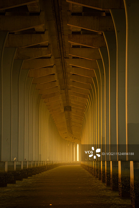 黄昏下的广深沿江高速桥洞图片素材