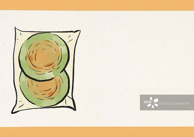 国潮风青海美食插画-青海青稞饼图片素材