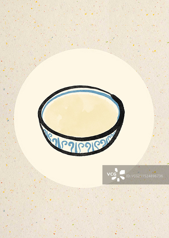 国潮风青海美食插画-牦牛酸奶图片素材