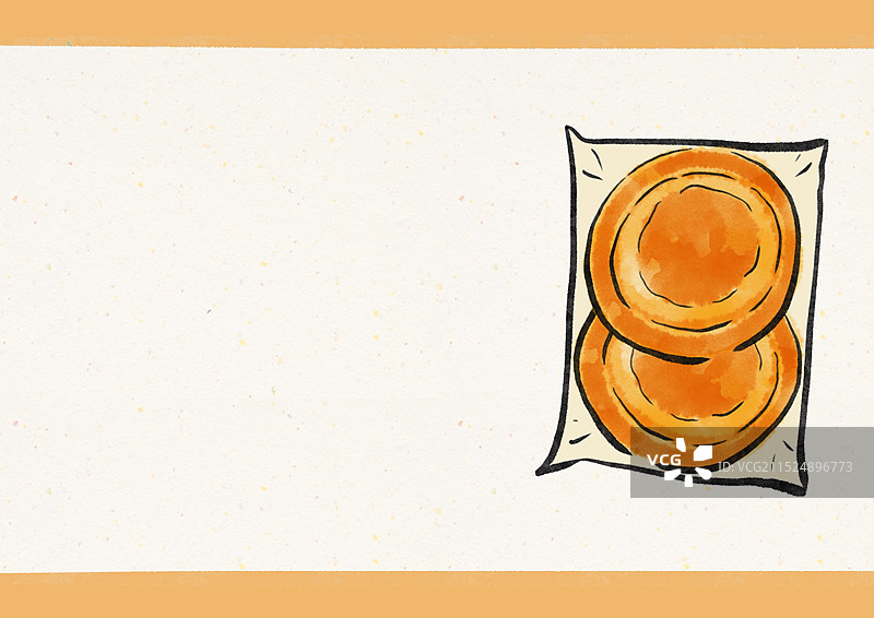 国潮风青海美食插画-青海青稞饼图片素材